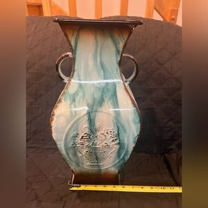 Elegant Blue and Green Ceramic Vase